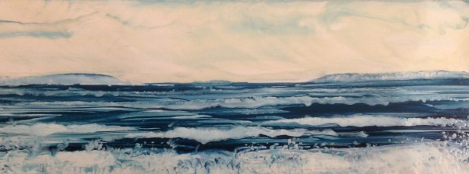 Seascape painted by Phil Madley in encaustic wax