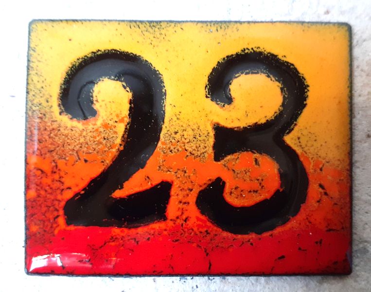 A house number made at a session