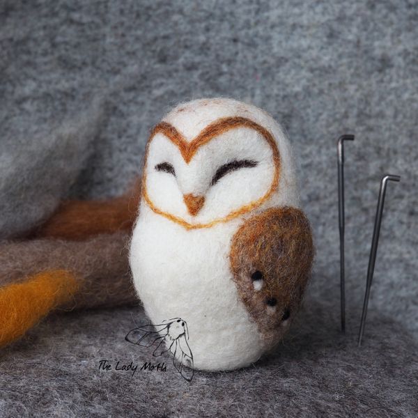 Needle Felted Barn Owl by the Lady Moth