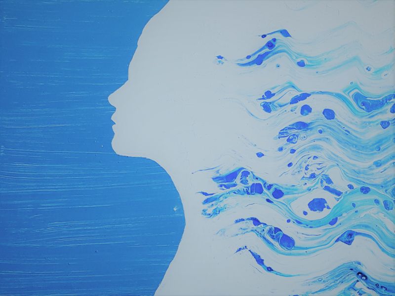 Easy and fun class paint pouring a lady silhouette