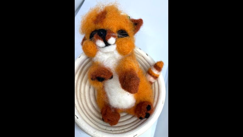 Needle Felted Fluffy Baby Red Panda Cute Animals