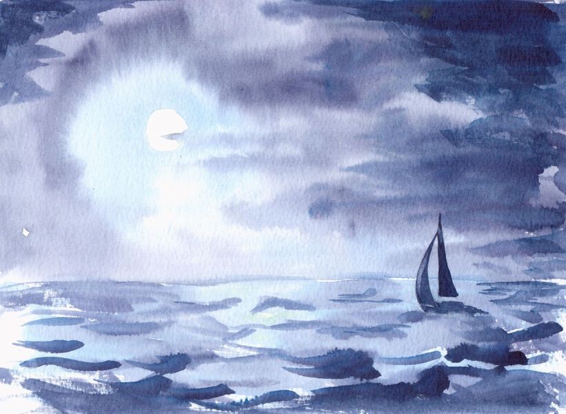 Sarah Colgate Moonlit sea