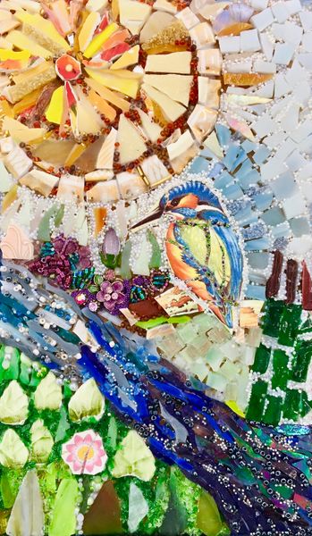 Debbie's beautiful kingfisher mosaic!

