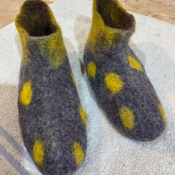 Slipper Booties made during a Workshop 
