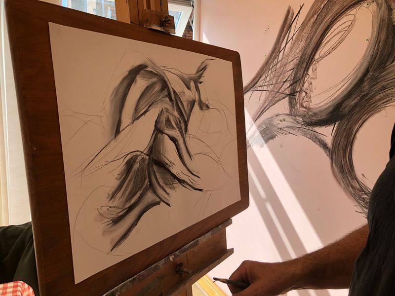 Large Scale Drawing in Charcoal