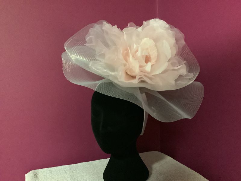 Translucent crinoline with pink organza flower