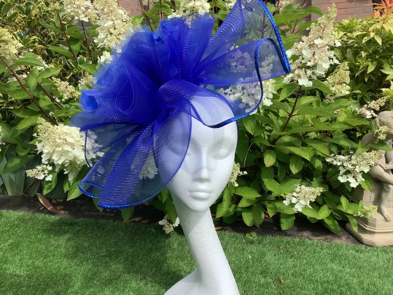 Royal blue crinoline with organza flower