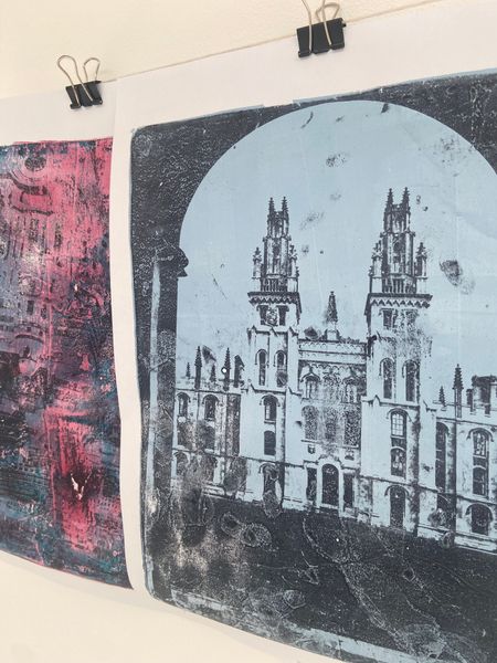 Create with a gel printing plate - mono printing without a press