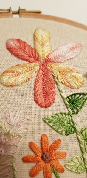 Close-up of the embroidery