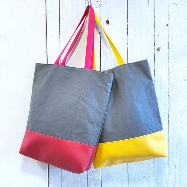 grey canvas tote bags
