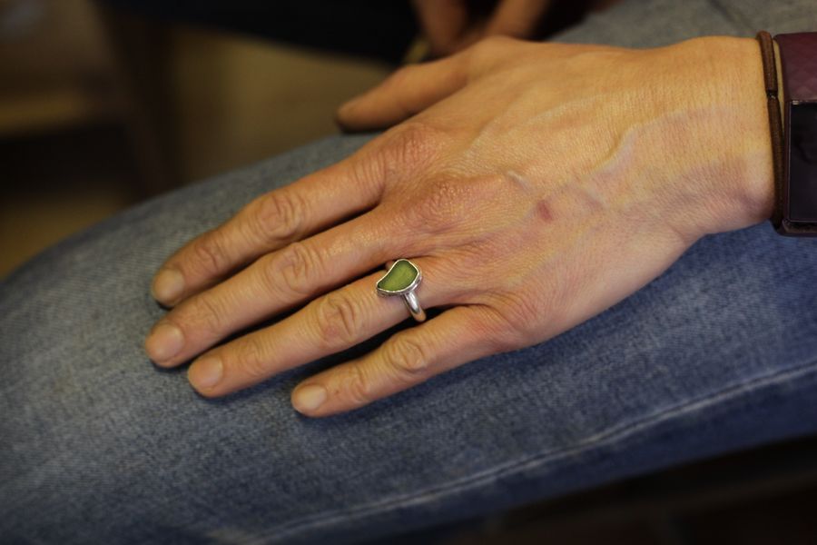 Sea glass bezel set Ring