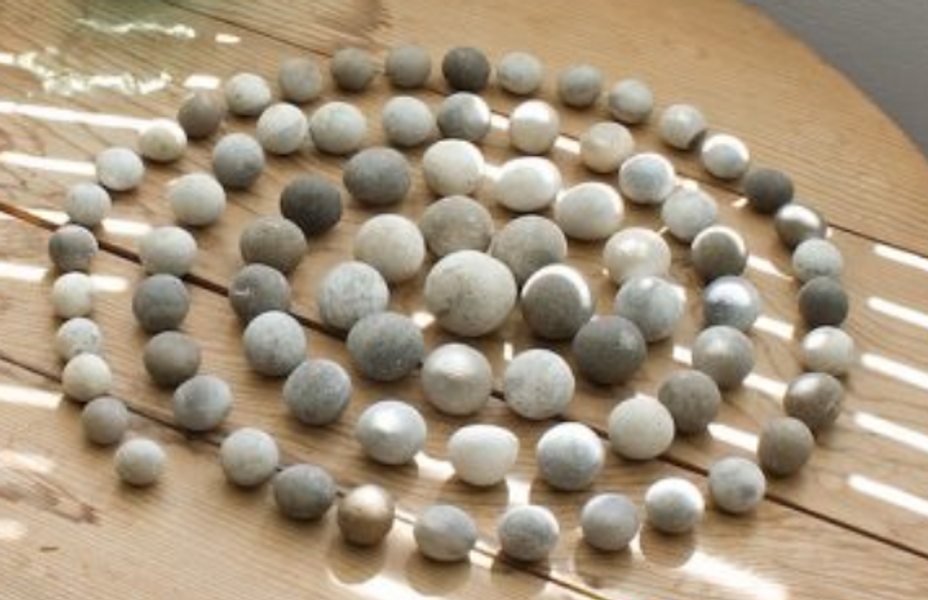 spiral of stone pebbles in Kettle's Yard, Cambridge, home of Jim and Helen Ede