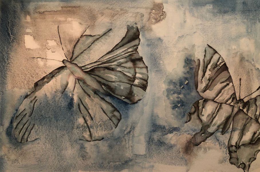Butterflies in acrylic & mixed media