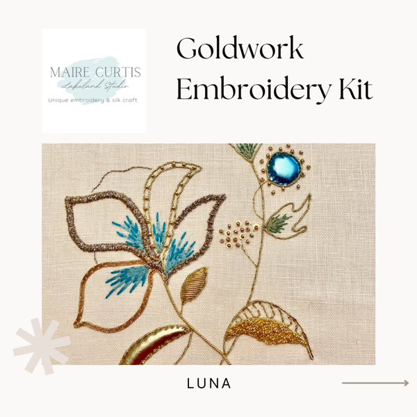 Luna Goldwork Embroidery Kit for Intermediate-Advanced stitchers