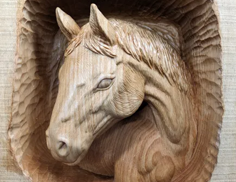 Horse carving