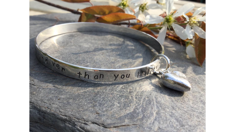 Personalise your bangle by stamping a name or secret message