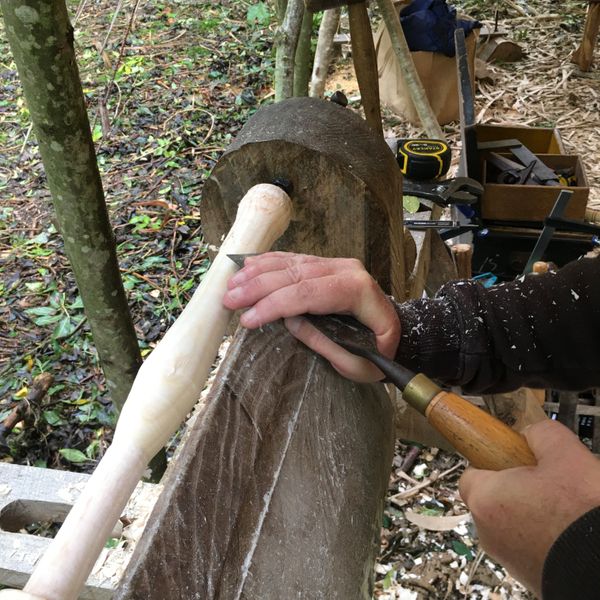 turning a mallet handle