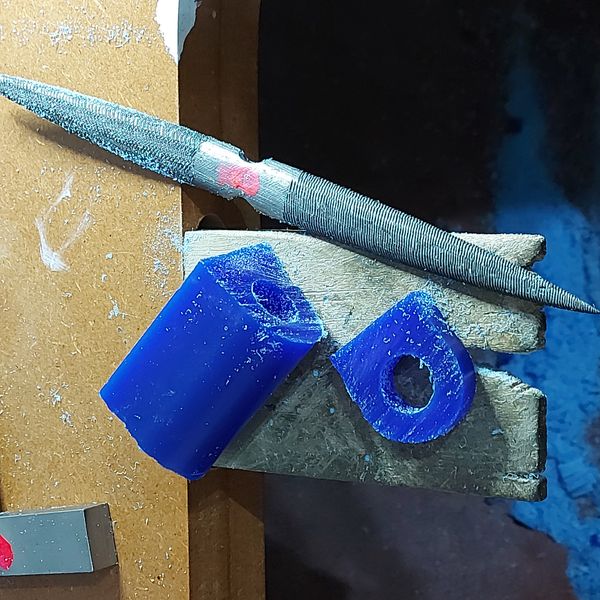 Carving a wax ring ready for casting into silver