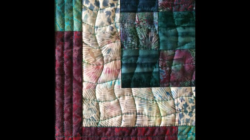 Free motion quilting detail
