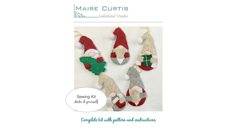 Set of five cute Christmas gnomes to sew yourself