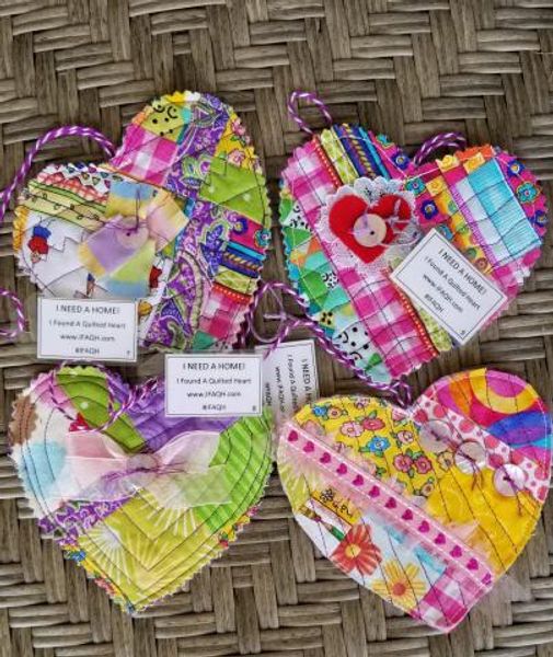 Scrap fabric hearts example from Farmington Libraries