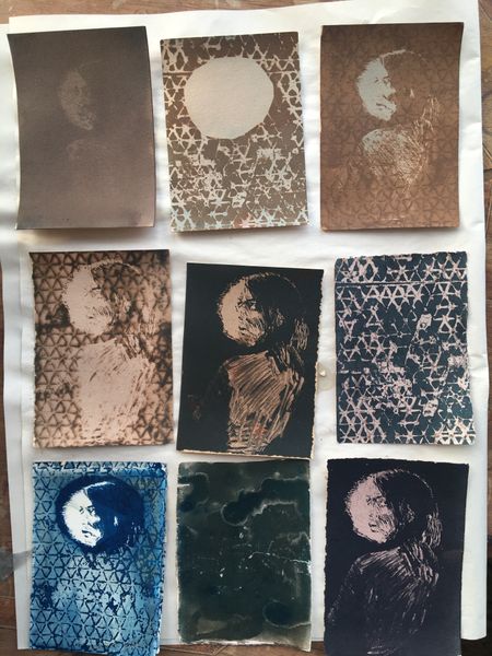 Cyanotypes with a range of modifications including bleach, toning, double exposure, and multiples layers.