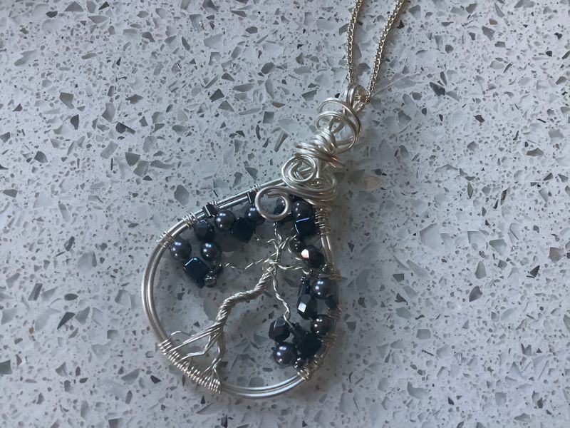 Silver plated tree of life necklace