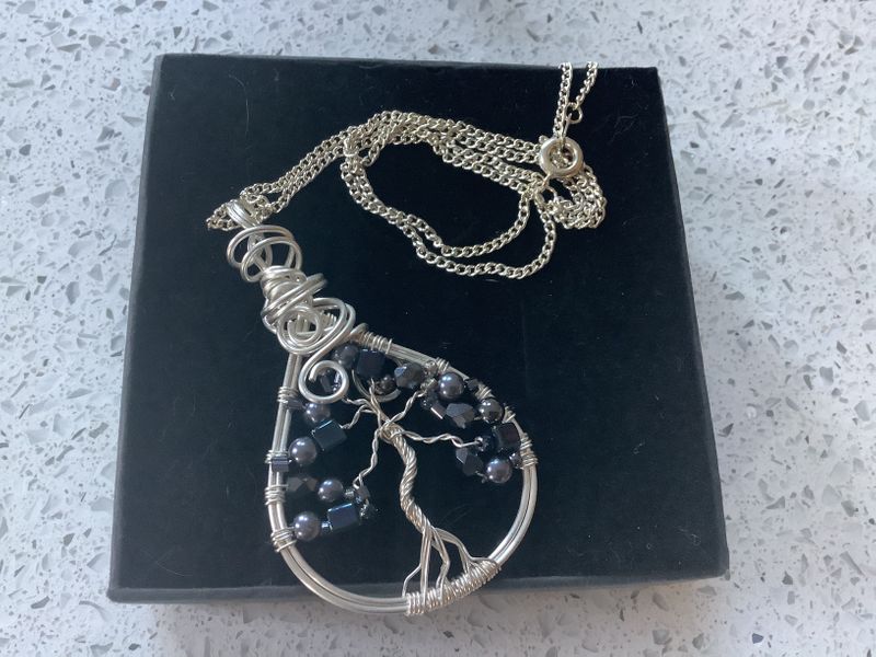 Silver plated Tree of life necklace