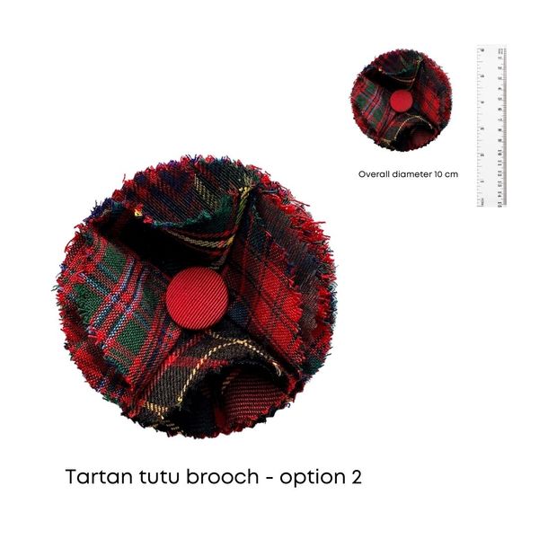 Tartan layered handmade brooch  - option 2 - dimensions