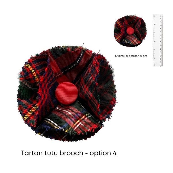 Tartan layered handmade brooch  - option 4 - dimensions