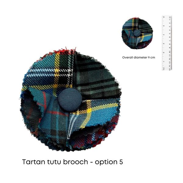 Tartan layered handmade brooch  - option 5 - dimensions