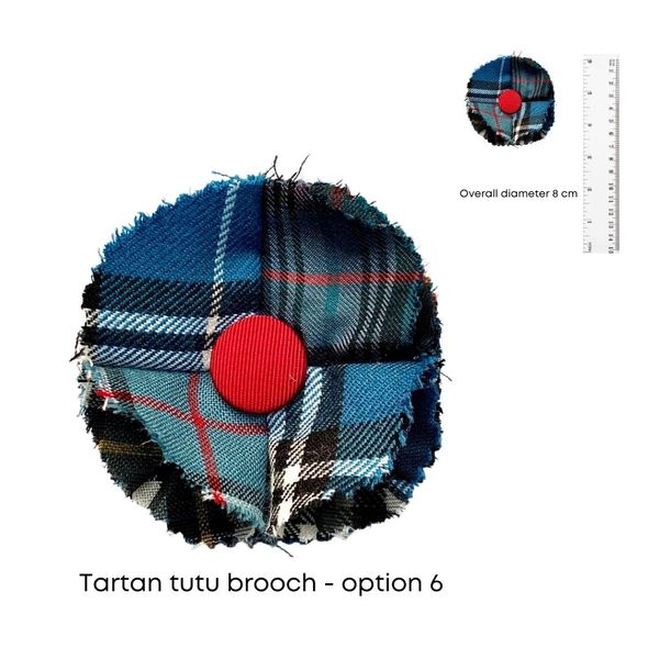 Tartan layered handmade brooch  - option 6 - dimensions
