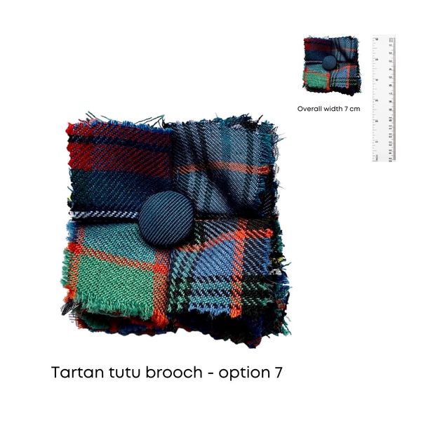 Tartan layered handmade brooch  - option 7 - dimensions