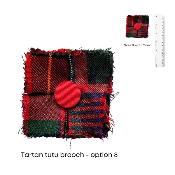 Tartan layered handmade brooch  - option 8 - dimensions
