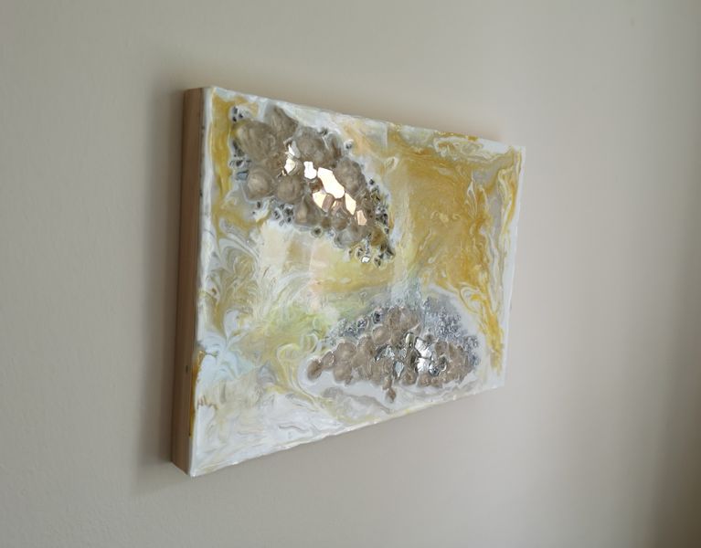 Geode on wooden frame