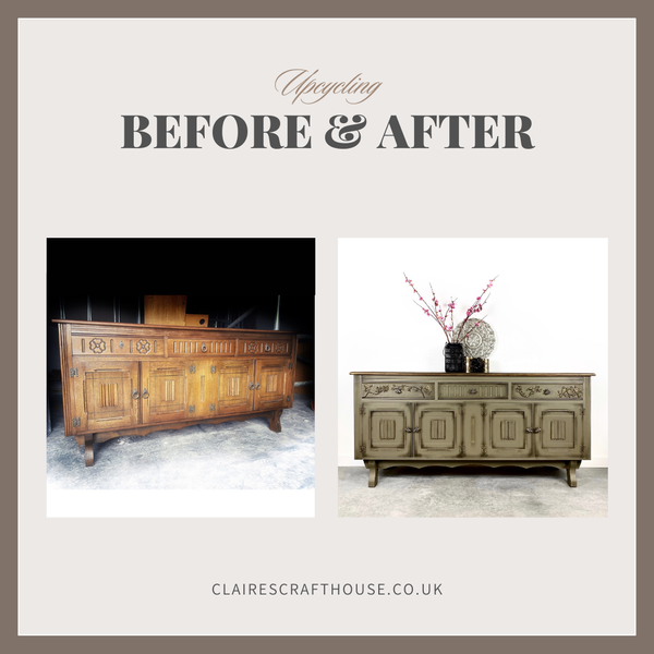 Hampton Olive Sideboard Before and After