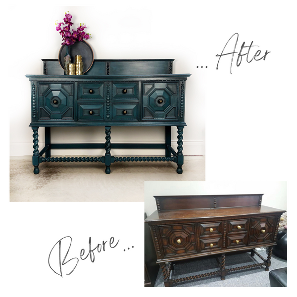 Jacobean Style Sideboard Before and After