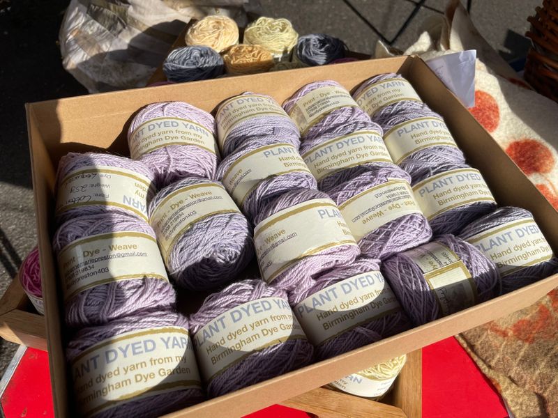 Logwood dyed cotton yarn. 
