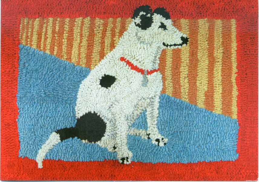 Hooked terrier rug