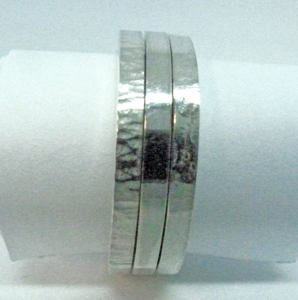 Three silver stacking rings by Debbie White