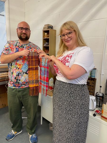 Kirsty and James - cotton wedding anniversary weaving