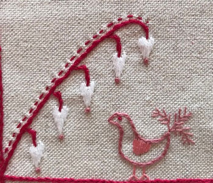 embroidered bird