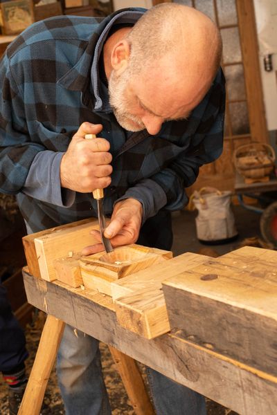 tidying up with bent gouge