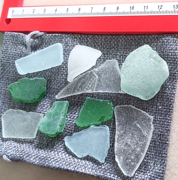 ECO SEA GLASS PIECES VARIOUS SHAPES AND TONES