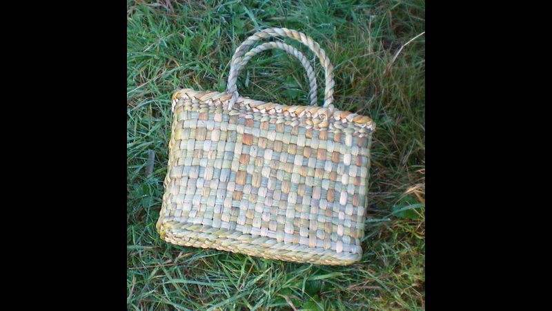 rush weaving basket