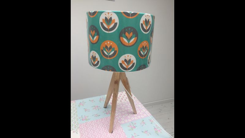 30cm drum lampshade pictured on tripod base