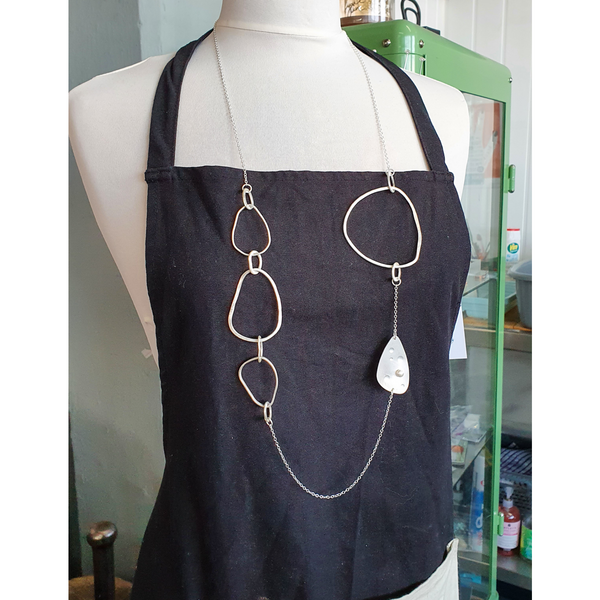 Beautiful long necklace made by Delyth