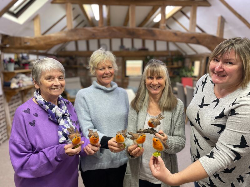 A wonderful Round of Robins that were created during the Robin Needle felting workshop with Cecily Kate at The Oast Studio, Harfield.
