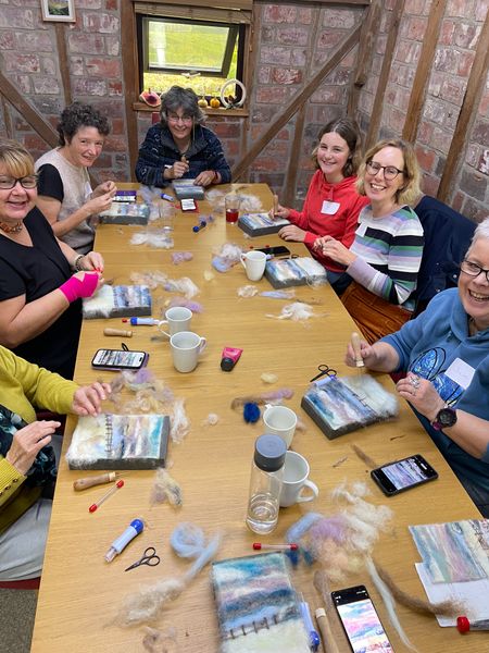 The cozy Felting Room at the Oast for smaller workshops makes like these paintings. 