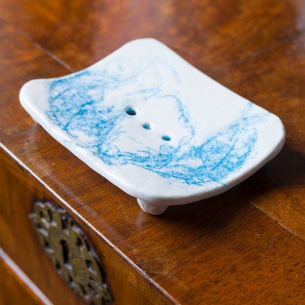 soap dish impressed with seaweed